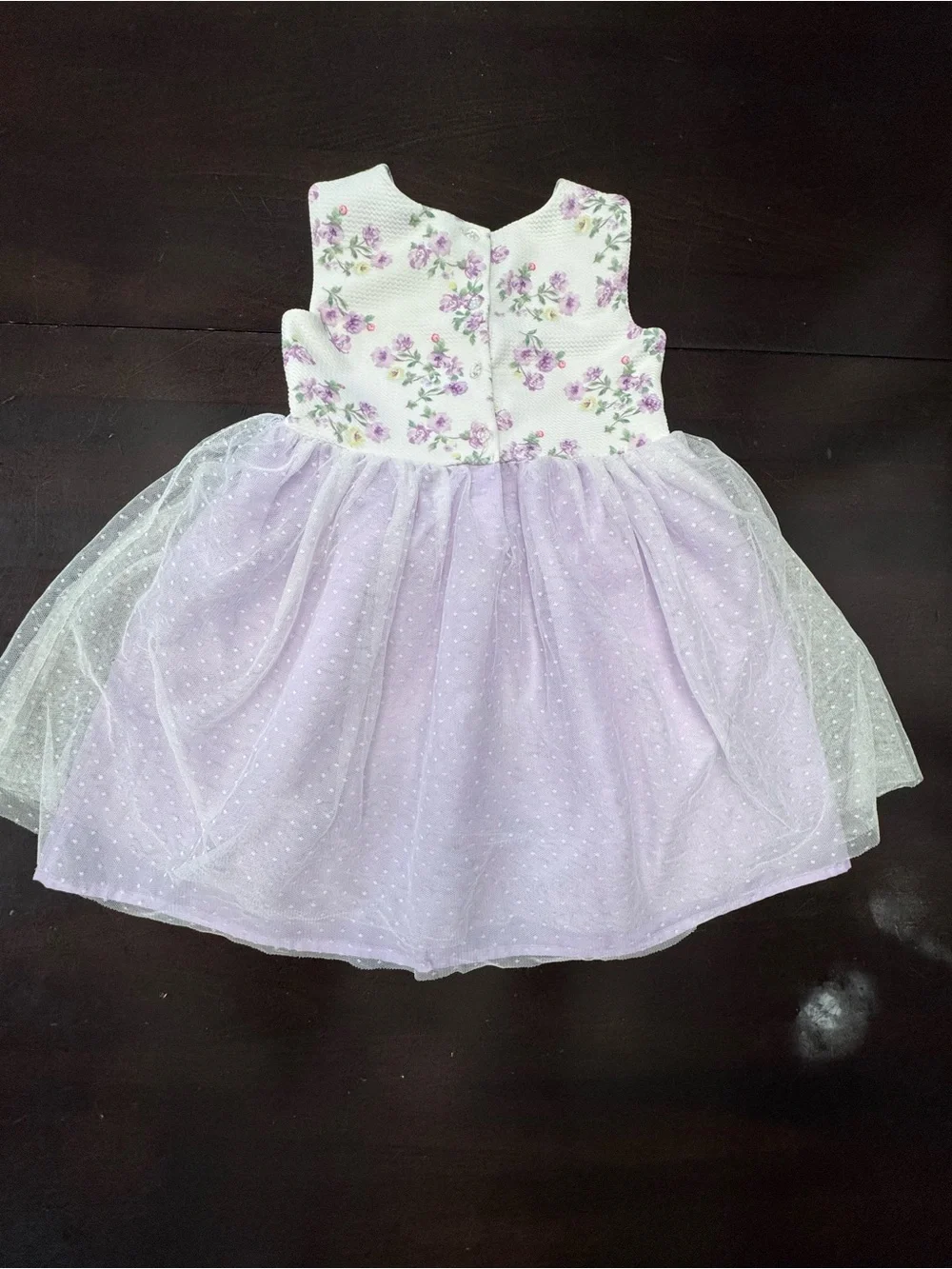 Blueberi Boulevard Girls Floral Dress and Coat Set in White and Lavender Size 6